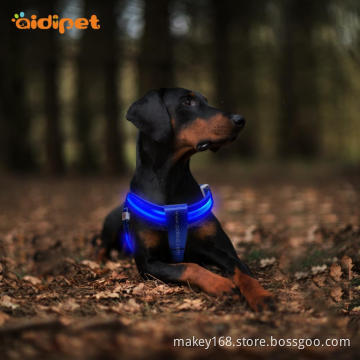 Reflective Rechargeable Led Dog Harness Size Adjustable